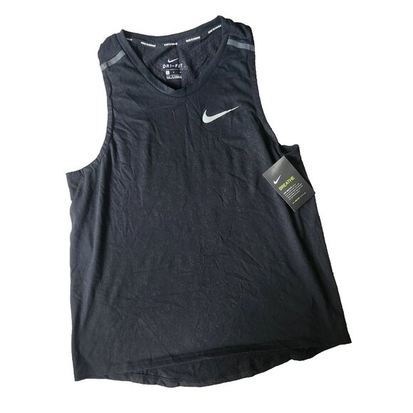 Nike Running Division Breathe Men's Dri-FIT  Tank Top black AT3935 010 Size M - Picture 1 of 10